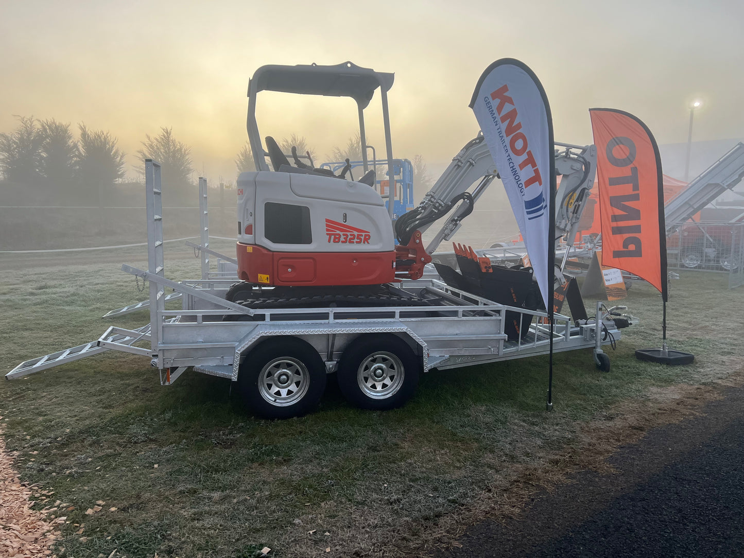 Trailer with Takeuchi TB325R at Fieldays