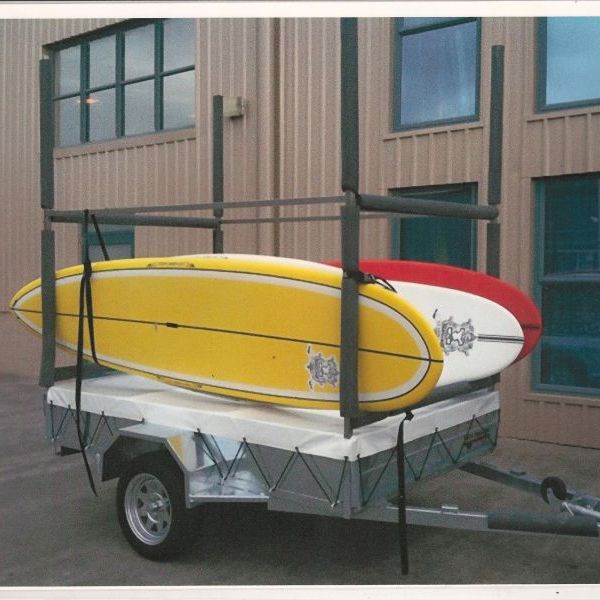 Surfboard Rack on Pinto Trailer